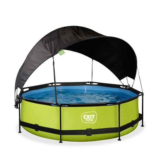 EXIT Lime pool ø300x76cm med filterpump och solsegel - grön