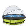 EXIT Lime pool ø300x76cm med filterpump och tak - grön