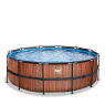 EXIT Wood pool ø427x122cm med sandfilterpump - brun