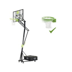 EXIT Galaxy portabel basketkorg på hjul med dunkring - grön/svart